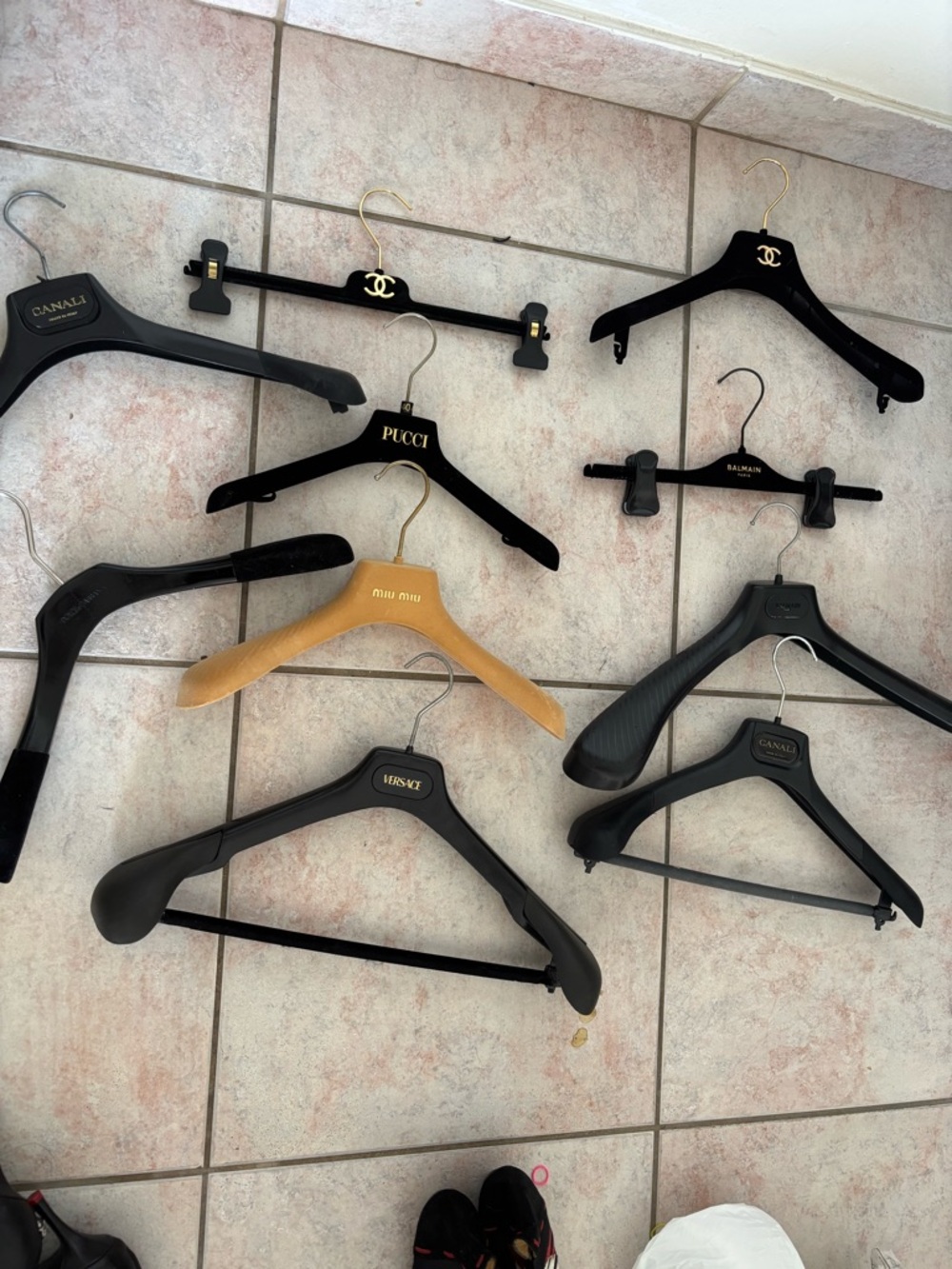 Chanel Balmain Pucci Mui mui canali dolce & gabbana dress pants hangers storage
